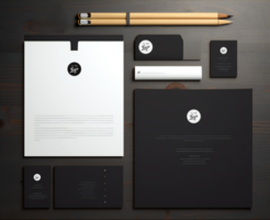 abranding identity design mockup for acreative agency psd