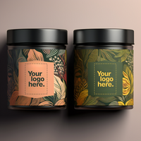 Three jars of green and yellow with the words you go here psd