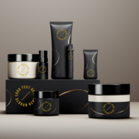 Design a mockup packaging concept for a luxury skincare line AI Generative psd