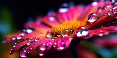 ai generado. ai generativo. botánico flor pétalo con agua gota. estética florecer romántico planta onda. gráfico Arte foto