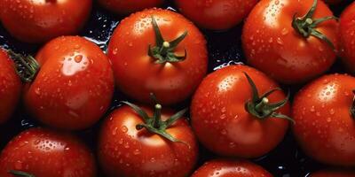 AI Generated. AI Generative. Eco organic fresh red tomato. Vegetable vegetarian food nutrition farm food. Graphic Art photo