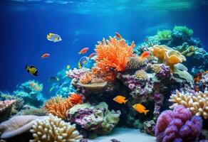 Natural coral reef vivid background photo