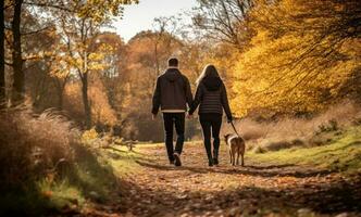 Happy family in part with dog photo