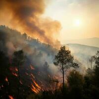 Forest fire background photo