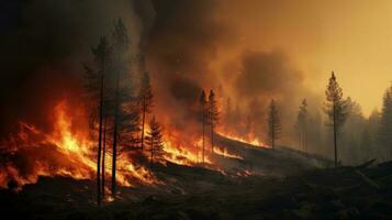 Forest fire background photo