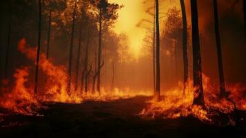 Forest fire background photo