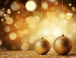 Golden Christmas background photo