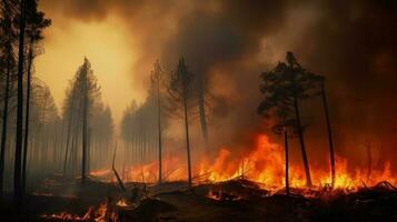 Forest fire background photo