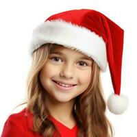 Beautiful girl in Santa's Cap photo