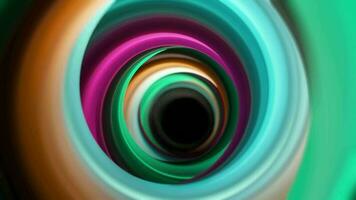 cercle spirale Bande coloré tunnel Contexte. video