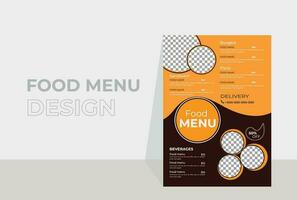 Vector template menu Restaurant Menu Layout. food menu design special food offer. Food Menu Elegant Design. Simple Restaurant Food Menu Layout.