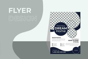 Modern Flyer brochure cover design layout space for photo background, vector design template in A4 size