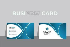 Creative modern name card and business card. Blue Modern creative business card and name card, horizontal simple clean template vector design, layout in rectangle size. Blue gradient color design.