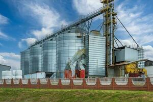 agro-processing plant for processing and silos for drying cleaning and storage of agricultural products, flour, cereals and grain photo