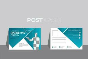 Creative and simple business marketing postcard template. Gradient color design. vector