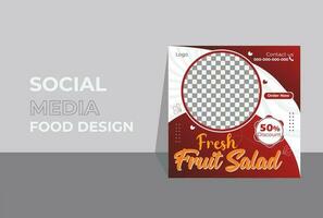 modern Vector salad promotion social media post banner design template.