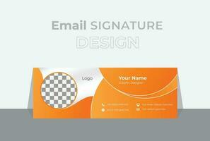 Personal and Creative email signature template. Modern email signature vector templates design. Email Signature Layout with Orange color. Business professional email signature.