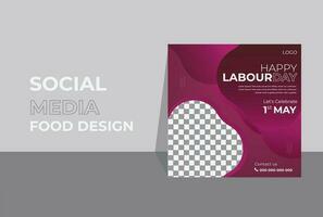 Professional 1may labour day illustration. Simple Social media post Labour day design vector of Labour day background.