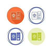 Ticket and Passport Vector Icon