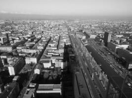 vista aérea de Turín en blanco y negro foto