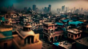 Indian city bird eye view ai generated photo