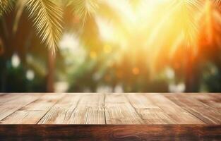 Wooden background with some plants photo