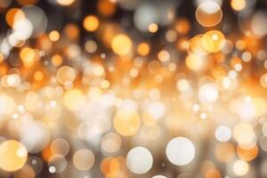 Abstract Blurred Orange Tone Lights Background photo