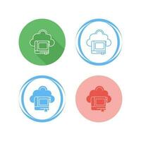 Cloud Library Vector Icon