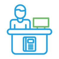 Library Reference Desk Vector Icon