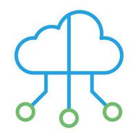 Hybrid Cloud Vector Icon