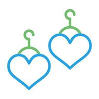 Heart Shaped Earrings Vector Icon