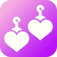 Heart Shaped Earrings Vector Icon