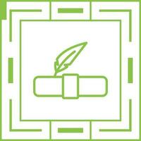 Quill pen with scroll Vector Icon