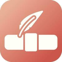 Quill pen with scroll Vector Icon