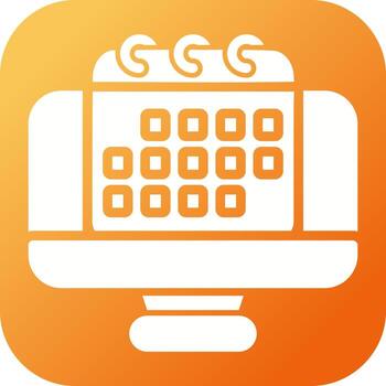 Desktop computer with cale Vector Icon