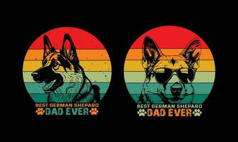 German Shepherd Dad Ever Design, Dog lover Design.Fathers day Design. vector