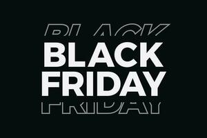 Black friday minimal typography on black background. vector