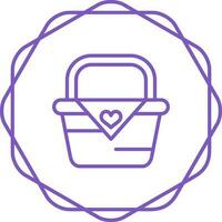 Romantic picnic basket Vector Icon