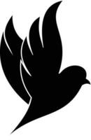 Silhouette of a bird flapping its wings vector