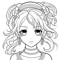 Anime Girl Coloring Pages photo