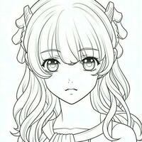 Anime Girl Coloring Pages photo