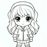 Anime Girl Coloring Pages photo