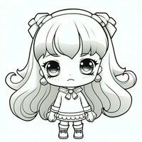 Anime Girl Coloring Pages photo