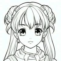 Anime Girl Coloring Pages photo