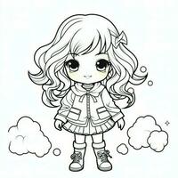 Anime Girl Coloring Pages photo