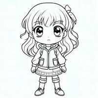 Anime Girl Coloring Pages photo