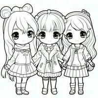 Anime Girl Coloring Pages photo