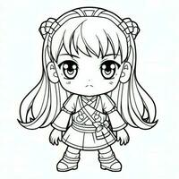 Anime Girl Coloring Pages photo