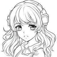 Anime Girl Coloring Pages photo