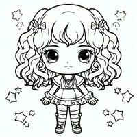 Anime Girl Coloring Pages photo